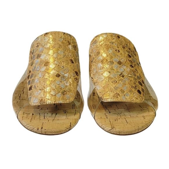 Vaneli Bysy Multi Color Lucite Sides Cork Slip-on Sandal Size 10 - Picture 3 of 9